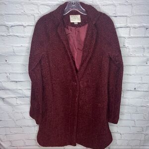 NWOT A New Day Women’s Fashion Teddy Bear Coat Burgundy Size XS